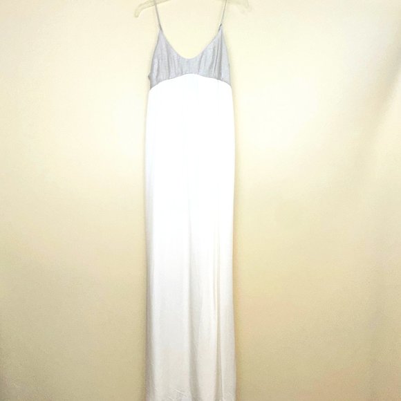 L'AGENCE OFF WHITE SILK WITH SILVER TOP MAXI DRESS - Picture 2 of 8